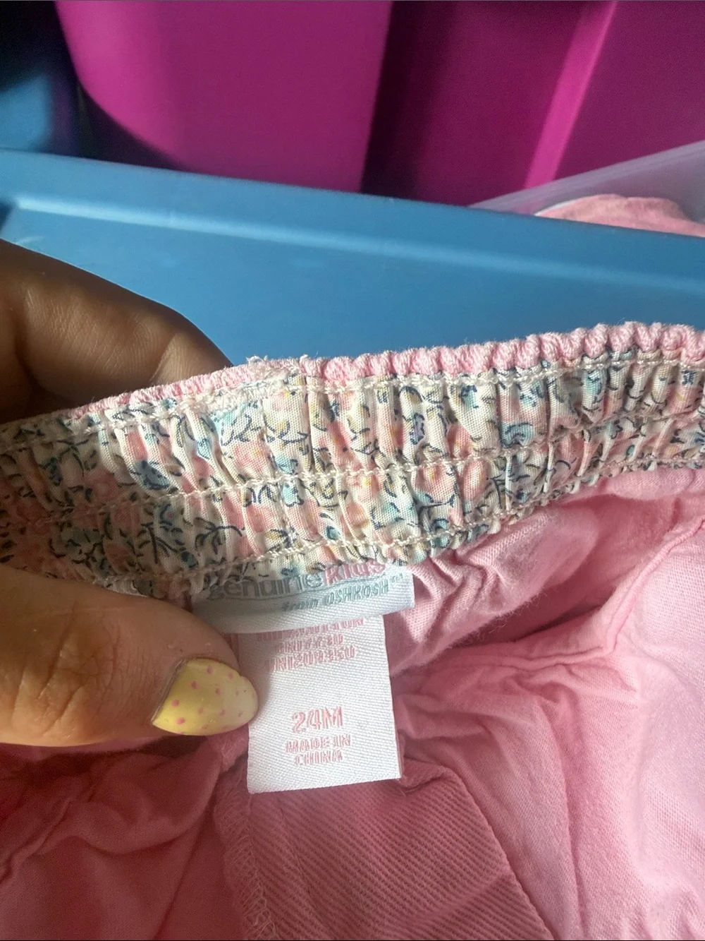 Girls Pink Denim Pocket Skirt with Elastic Waist